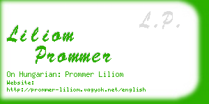 liliom prommer business card